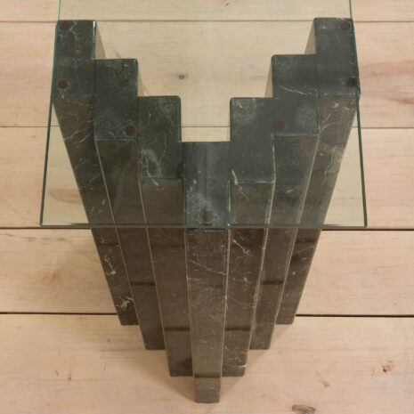 22219 Stolik konsolowy z marmuru i szkła w stylu Carlo Scarpa, Cattelan, Włochy, lata 70. XX wieku-8 Marble and glass console table in the style of Carlo Scarpa Cattelan Italy s