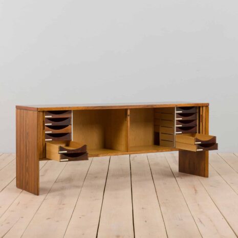 22135 Mid-Century Danish rosewood sideboard with sliding tambour doors, 1970s-16 Mid Century Danish rosewood sideboard with sliding tambour doors s
