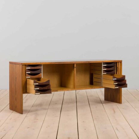 22135 Mid-Century Danish rosewood sideboard with sliding tambour doors, 1970s-17 Mid Century Danish rosewood sideboard with sliding tambour doors s