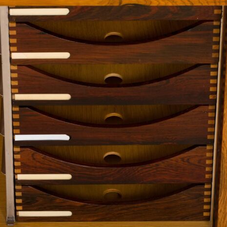 22135 Mid-Century Danish rosewood sideboard with sliding tambour doors, 1970s-35 Mid Century Danish rosewood sideboard with sliding tambour doors s