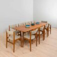 Rectangular dining table in teak with hidden extensions by Henning Kjaernulf Denmark s