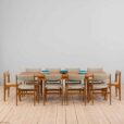 Rectangular dining table in teak with hidden extensions by Henning Kjaernulf Denmark s