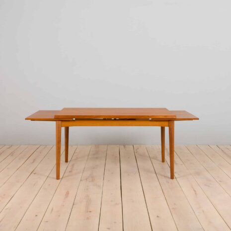 22171 Prostokątny stół jadalny z drewna tekowego z 2 ukrytymi przedłużeniami, Henning Kjaernulf, Dania 1960s-5 Rectangular dining table in teak with hidden extensions by Henning Kjaernulf Denmark s