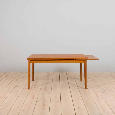 22171 Prostokątny stół jadalny z drewna tekowego z 2 ukrytymi przedłużeniami, Henning Kjaernulf, Dania 1960s-6 Rectangular dining table in teak with hidden extensions by Henning Kjaernulf Denmark s