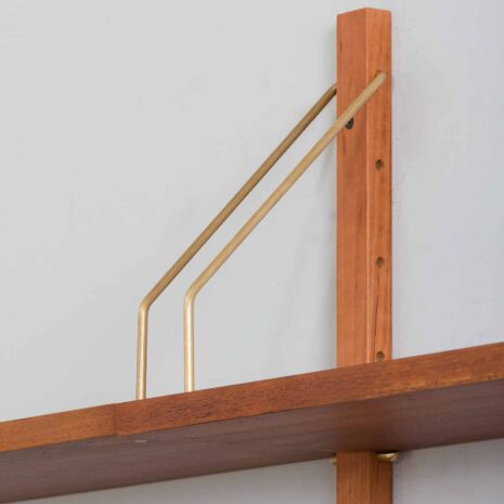 22195 Two bay teak wall unit with a home office desk and two cabinets in Cadovius style, PS System -Preben Sorensen for Randers, Denmark, 1960s-12 Two bay teak wall unit with a home office desk and two cabinets in Cadovius style PS System Preben Sorensen for Randers Denmark s