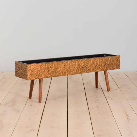 22249 Vintage Scandinavian Copper Planter floor flower box, 1980s 90s-1 Vintage Scandinavian Copper Planter floor flower box s s