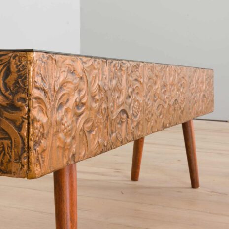 22249 Jardinière en cuivre scandinave vintage, boîte à fleurs au sol, 1980 90s-6 Vintage Scandinavian Copper Planter floor flower box s s