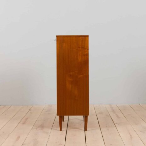 22253 Vintage Danish teak dresser tallboy, Mid Century chest of 8 drawers, 1960s-6 Vintage Danish teak dresser tallboy Mid Century chest of drawers s
