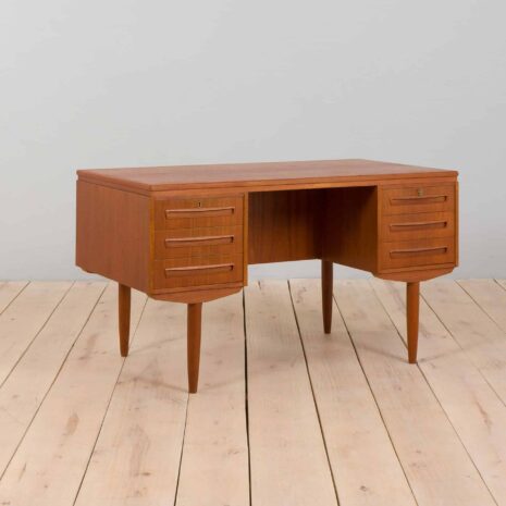 21331 free standing mid century Danish teak desk-1 free standing mid century Danish teak desk