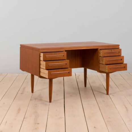 21331 free standing mid century Danish teak desk-2 free standing mid century Danish teak desk