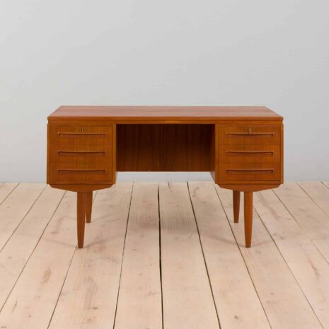 21331 free standing mid century Danish teak desk-3 free standing mid century Danish teak desk