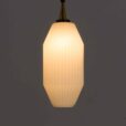 K Geometric Pendant Lamp with white Lattimo Murano glass by Angelo Lelli for Arredoluce s