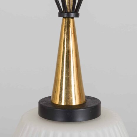 21378K Geometric Pendant Lamp with white Lattimo Murano glass by Angelo Lelli for Arredoluce, 1950s-7 K Geometric Pendant Lamp with white Lattimo Murano glass by Angelo Lelli for Arredoluce s