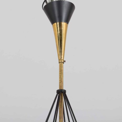 21378K Geometric Pendant Lamp with white Lattimo Murano glass by Angelo Lelli for Arredoluce, 1950s-8 K Geometric Pendant Lamp with white Lattimo Murano glass by Angelo Lelli for Arredoluce s