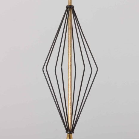 21378K Geometric Pendant Lamp with white Lattimo Murano glass by Angelo Lelli for Arredoluce, 1950s-9 K Geometric Pendant Lamp with white Lattimo Murano glass by Angelo Lelli for Arredoluce s