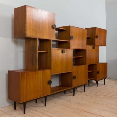 22079 Mid Century Cubist wall unit with a home office secretary desk and a bar cabinet, Italy 1960s-10 Mid Century Cubist wall unit with a home office secretary desk and a bar cabinet Italy s
