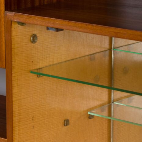 22079 Mid Century Cubist wall unit with a home office secretary desk and a bar cabinet, Italy 1960s-22 Mid Century Cubist wall unit with a home office secretary desk and a bar cabinet Italy s