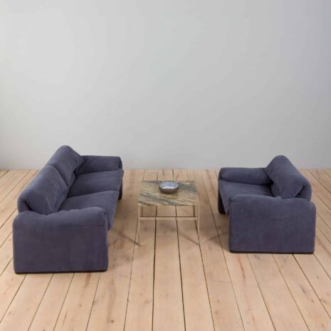 22208 Maralunga lounge set curvy sofa with armchair Vico Magistretti, Cassina, 1980s -1-1 Maralunga lounge set curvy sofa with armchair Vico Magistretti Cassina s