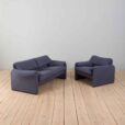 Maralunga lounge set curvy sofa with armchair Vico Magistretti Cassina s
