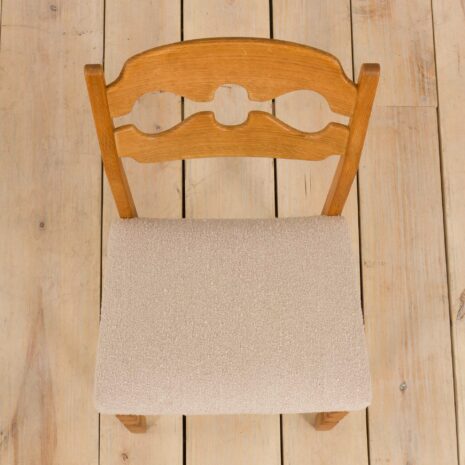 22217 Mid century Set of 8 Henning Kjaernulf razorblade oak dining chairs, Denmark, 1960s-13 Mid century Set of Henning Kjaernulf razorblade oak dining chairs Denmark s