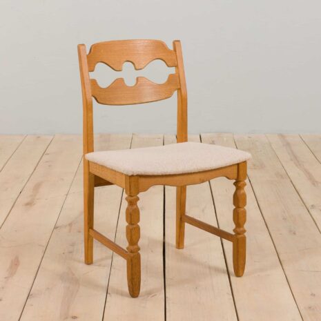 22217 Mid century Set of 8 Henning Kjaernulf razorblade oak dining chairs, Denmark, 1960s-2 Mid century Set of Henning Kjaernulf razorblade oak dining chairs Denmark s