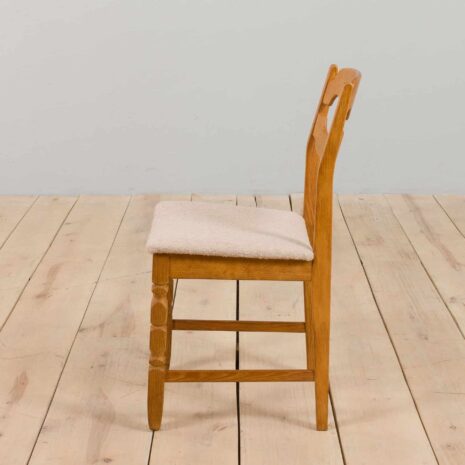 22217 Mid century Set of 8 Henning Kjaernulf razorblade oak dining chairs, Denmark, 1960s-5 Mid century Set of Henning Kjaernulf razorblade oak dining chairs Denmark s