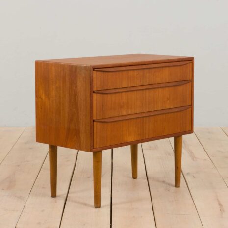 22256 Teakholz-Kommode – 3 Schubladen – 4 Teakholz-Kommode mit Schubladen