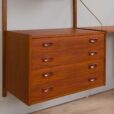 Three bay teak wall unit with  cabinets display shelf and home office desk by Preben Sorensen s HOLD  ametes z Etsy