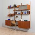 Three bay teak wall unit with  cabinets display shelf and home office desk by Preben Sorensen s HOLD  ametes z Etsy