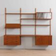 Three bay teak wall unit with  cabinets display shelf and home office desk by Preben Sorensen s HOLD  ametes z Etsy