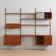 Three bay teak wall unit with  cabinets display shelf and home office desk by Preben Sorensen s HOLD  ametes z Etsy