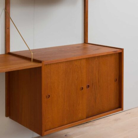 22258 two bay teak wall unit with a desk by Preben Sorensen-10 two bay teak wall unit with a desk by Preben Sorensen