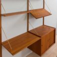 two bay teak wall unit with a desk by Preben Sorensen