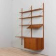 two bay teak wall unit with a desk by Preben Sorensen