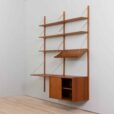 two bay teak wall unit with a desk by Preben Sorensen