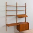 two bay teak wall unit with a desk by Preben Sorensen