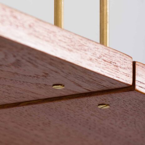 22259 Three bay teak wall unit preben sorensen with a desk and display shelf-14 Three bay teak wall unit preben sorensen with a desk and display shelf