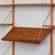 Three bay teak wall unit preben sorensen with a desk and display shelf