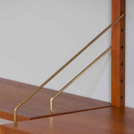 22261 Two bay teak wall unit with a floating desk and Cadovius cabinet, mid century modular shelving system, Denmark, 1960s-11 Two bay teak wall unit with a floating desk and Cadovius cabinet mid century modular shelving system Denmark s