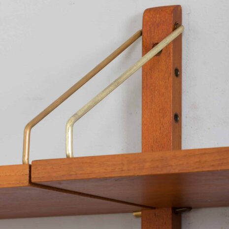 22261 Two bay teak wall unit with a floating desk and Cadovius cabinet, mid century modular shelving system, Denmark, 1960s-16 Two bay teak wall unit with a floating desk and Cadovius cabinet mid century modular shelving system Denmark s