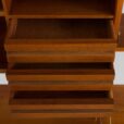 Two bay teak wall unit with a floating desk and Cadovius cabinet mid century modular shelving system Denmark s