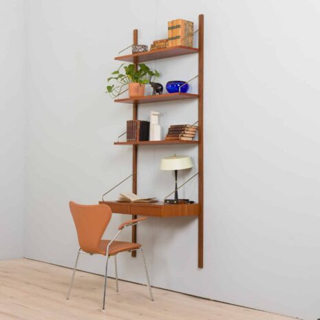 one bay teak wall unit
