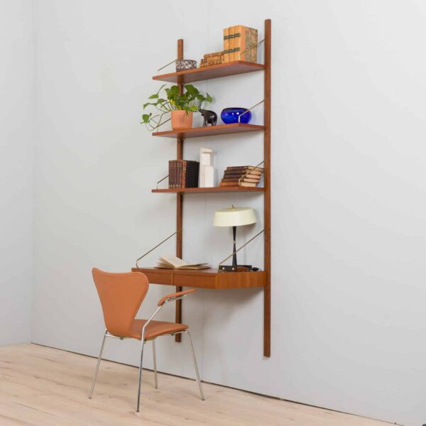 one bay teak wall unit