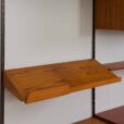 Three bay teak wall unit with  cabinets and a home offifce desk by Kai Kristiansen