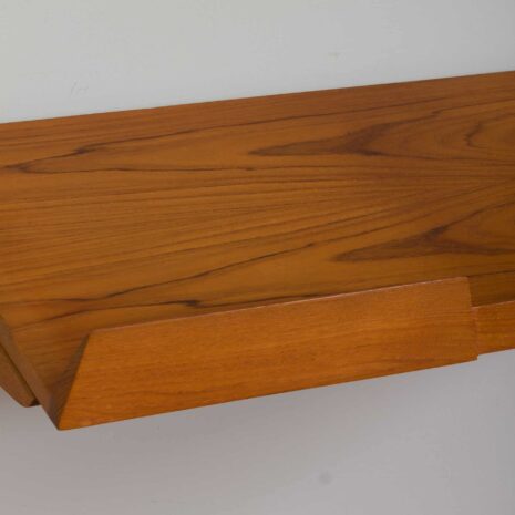 22267 Three bay teak wall unit with 2 cabinets and a home offifce desk by Kai Kristiansen-18 Three bay teak wall unit with cabinets and a home offifce desk by Kai Kristiansen