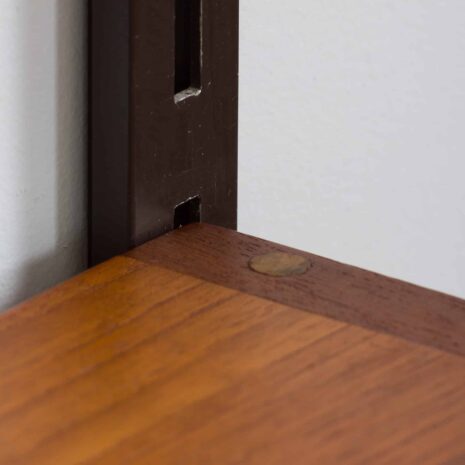 22267 Three bay teak wall unit with 2 cabinets and a home offifce desk by Kai Kristiansen-25 Three bay teak wall unit with cabinets and a home offifce desk by Kai Kristiansen