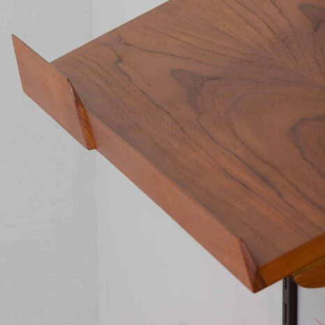 22267 Three bay teak wall unit with 2 cabinets and a home offifce desk by Kai Kristiansen-26 Three bay teak wall unit with cabinets and a home offifce desk by Kai Kristiansen