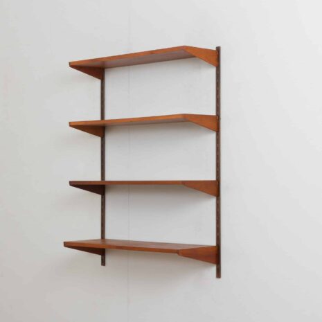 22271 One bay teak wall unit modular shelving system by Kai Kristiansen for FM Mobler, Denmark 1960s-4 One bay teak wall unit modular shelving system by Kai Kristiansen for FM Mobler Denmark s