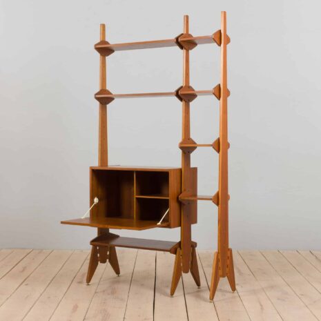 22276 one bay free standing teak wall unit-7 one bay free standing teak wall unit