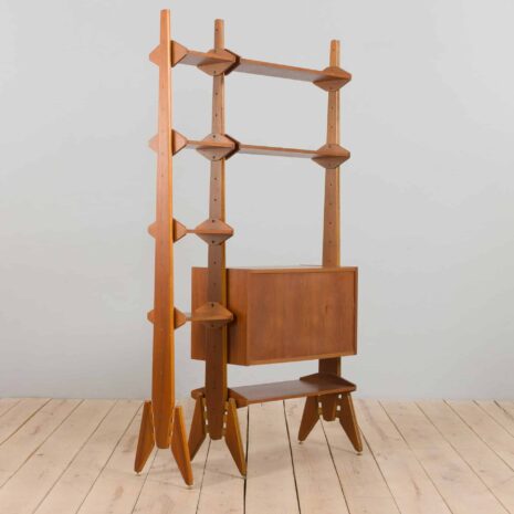 22276 one bay free standing teak wall unit-9 one bay free standing teak wall unit